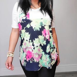 Honeyme Floral Short Sleeve Top